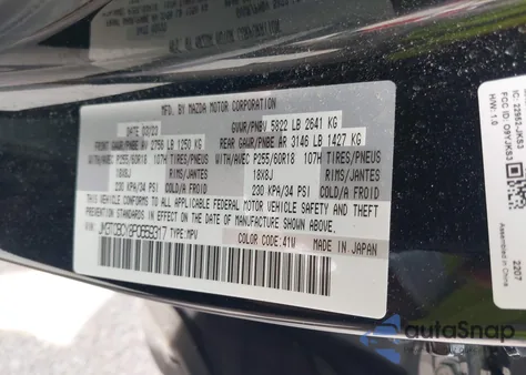 2023 Mazda Cx-9 Touring from USA, damaged, VIN JM3TCBCY8P0659317
